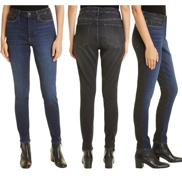 Frame Womens jeans Le One Skinny two tone dark and black wash Size 2 - Picture 1 of 7
